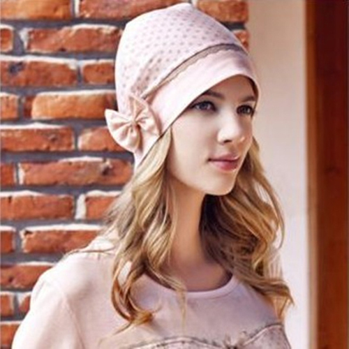 EQMUMBABY韓版圓點蝴蝶結防頭風孕婦帽