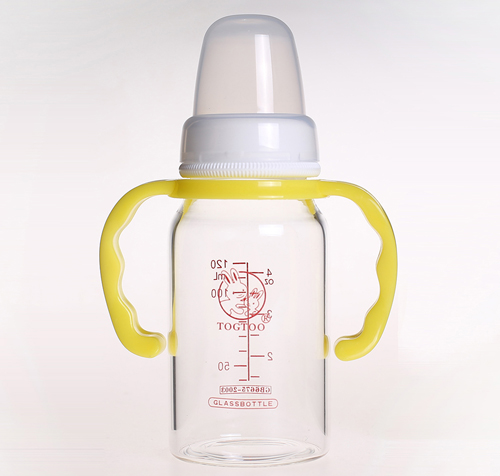 淘氣兔帶手柄玻璃奶瓶120ml
