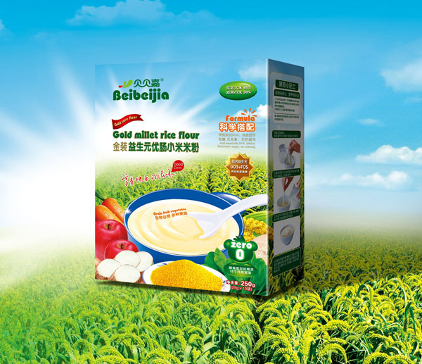 貝貝嘉益生元優腸小米米粉0段