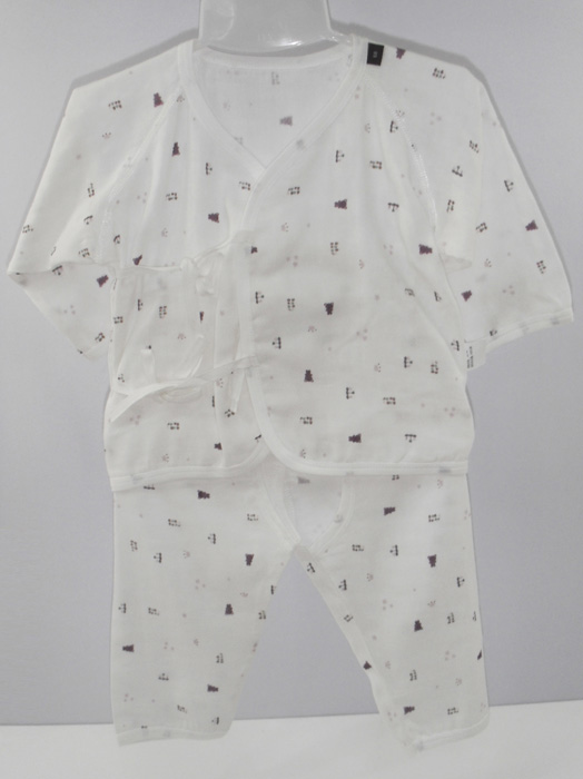 娃愛的蓓蓓紗布花紋長袖系帶內衣