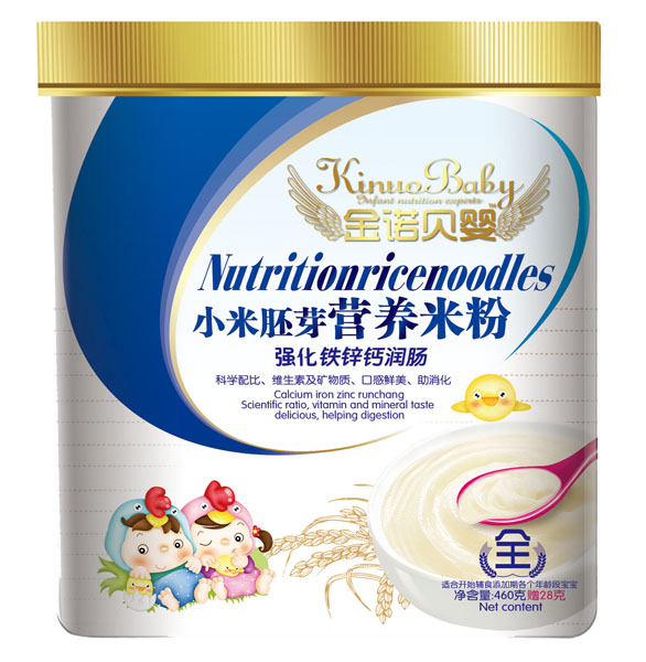 金諾貝嬰強化鈣鋅鐵潤腸配方小米胚芽營養米粉