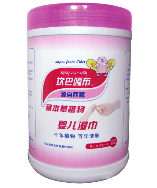 坎巴嘎布藏本草植物嬰兒濕巾桶裝