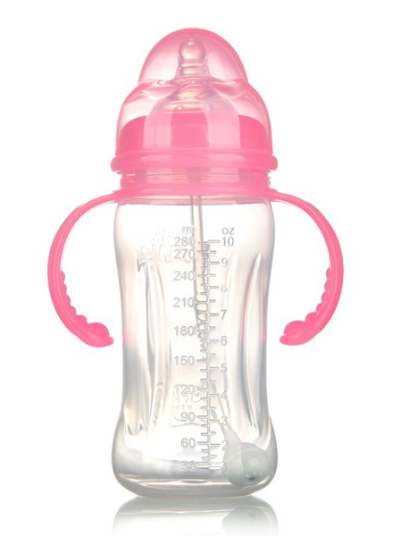 豆豆我280ml寬口帶柄PP奶瓶