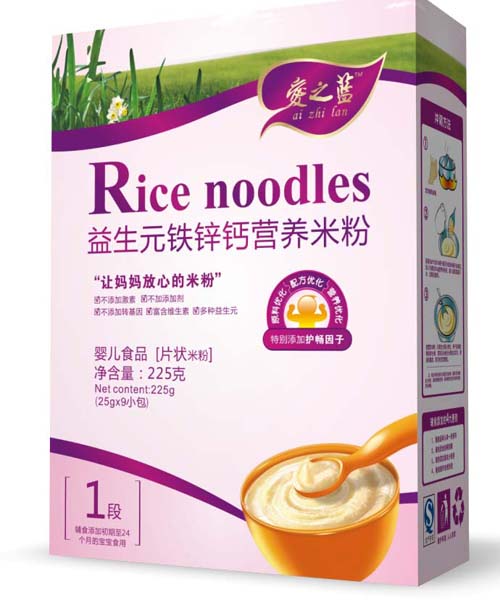 愛之藍益生元鐵鋅鈣營養米粉1段