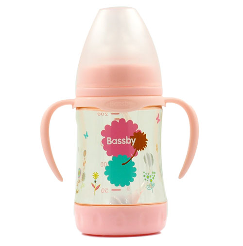 貝斯比寬口弧形PPSU防脹氣自動奶瓶180ml紅色