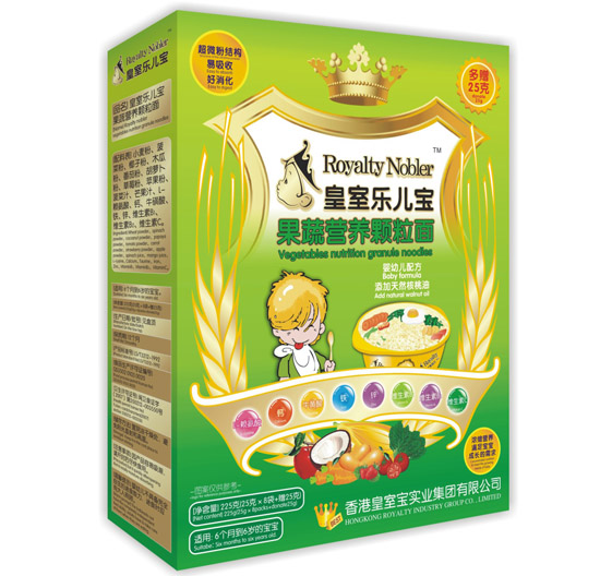 皇室樂兒寶果蔬營養顆粒面225克