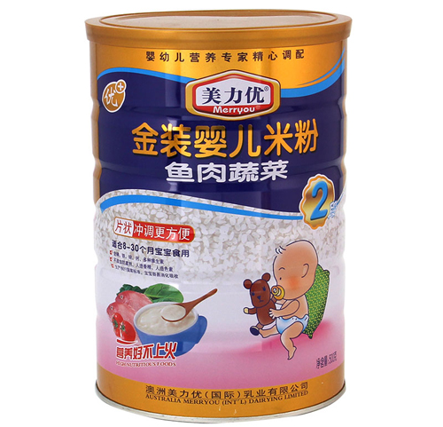美力優(yōu)魚(yú)肉蔬菜金裝嬰兒米粉2段