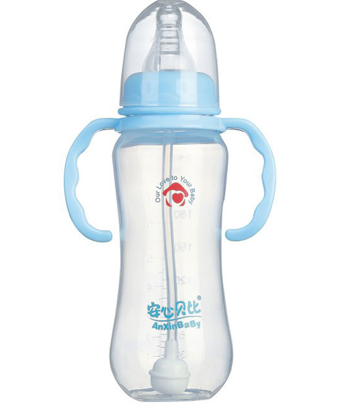 安心貝比雙柄標口自動吸管葫蘆PP奶瓶240ml