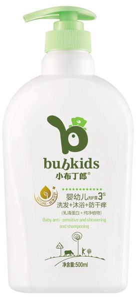 小布丁郎嬰幼兒洗發+沐浴+防干癢洗發露500ml