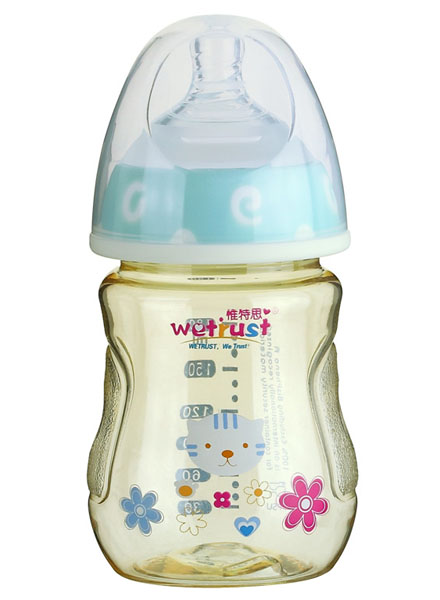 惟特思粉藍(lán)寬口PPSU奶瓶雙色無把手(180ml)
