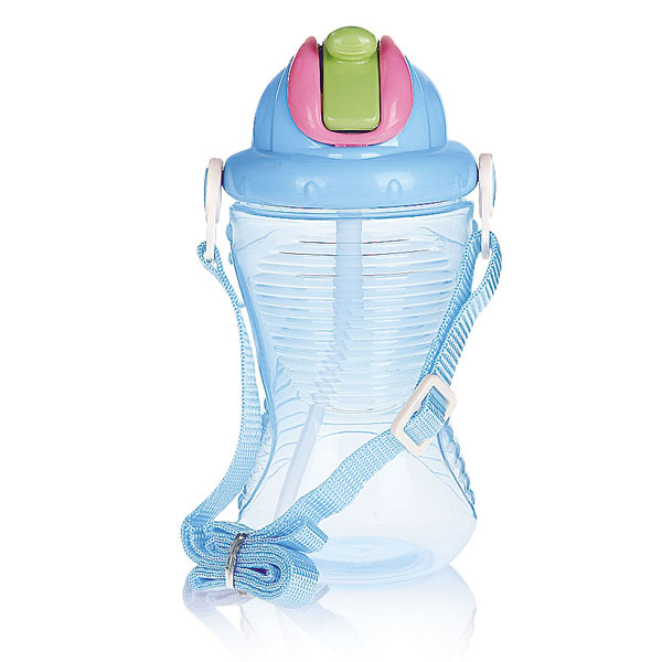 貝樂嘉藍色帶蓋嬰兒環保水壺