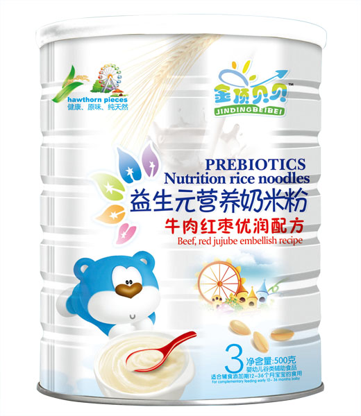 金頂貝貝牛肉紅棗優潤配方益生元奶米粉聽裝