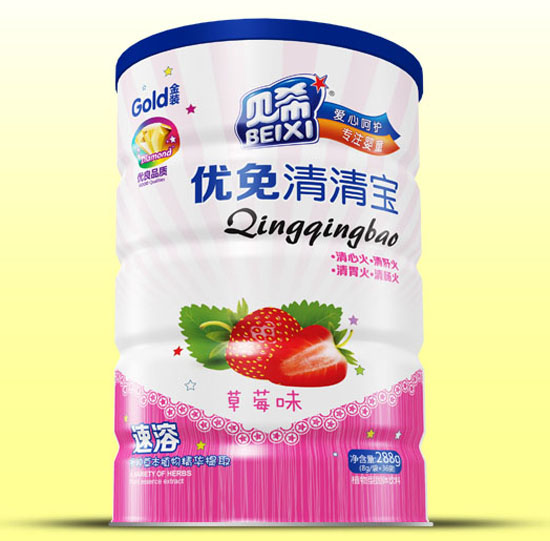 貝希優免(草莓味)速溶清清寶鐵聽