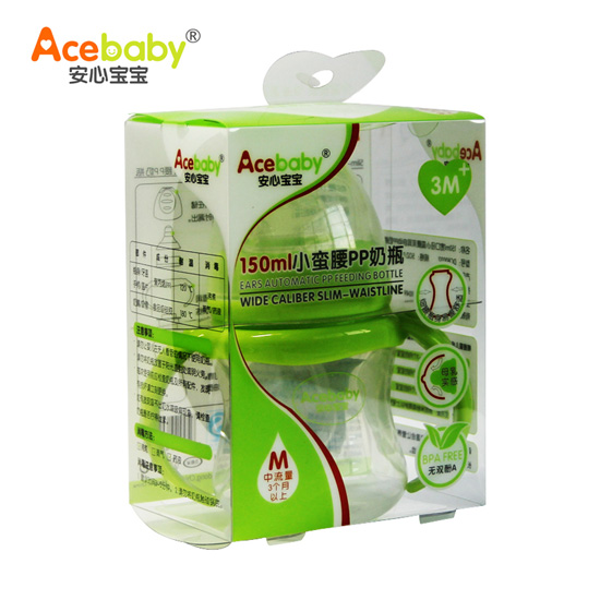 安心寶寶150ml小蠻腰PP奶瓶綠色盒裝