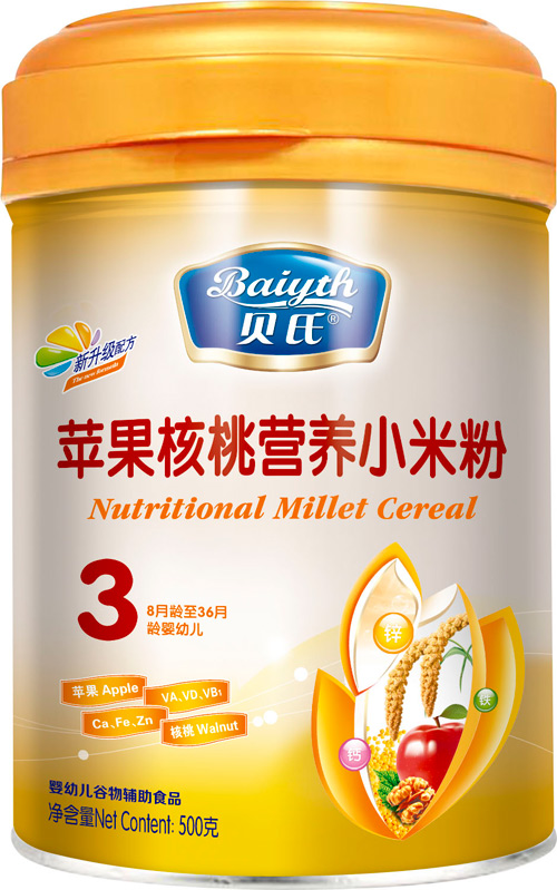 貝氏蘋果核桃營養小米粉408克3段