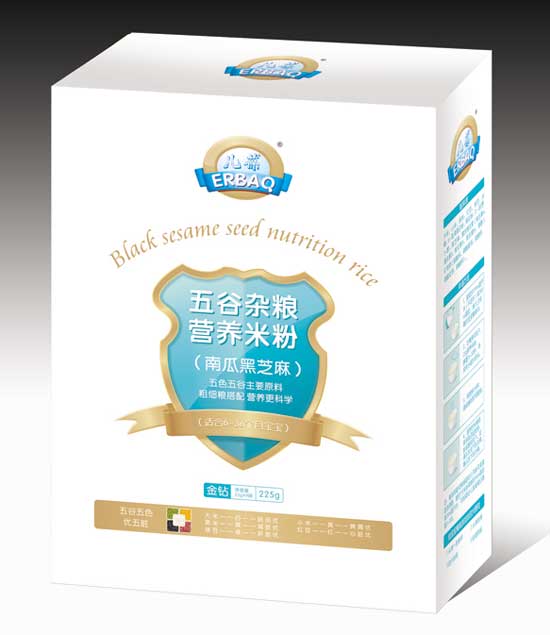 兒葆南瓜黑芝麻3段五谷雜糧營養米粉盒裝