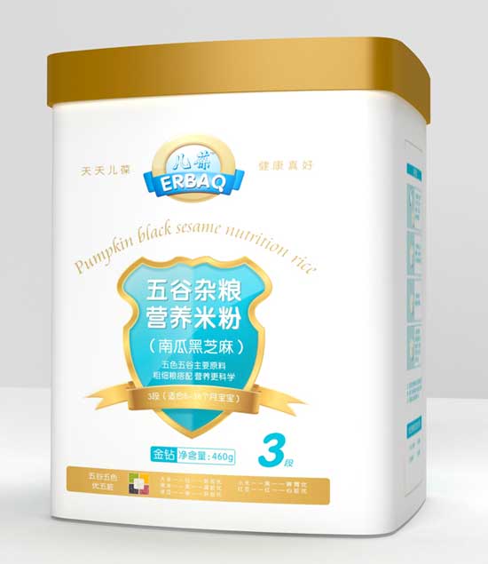 兒葆南瓜黑芝麻3段五谷雜糧營養米粉聽裝