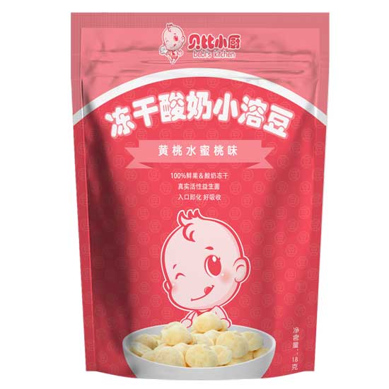貝比小廚黃桃水蜜桃凍干酸奶小溶豆