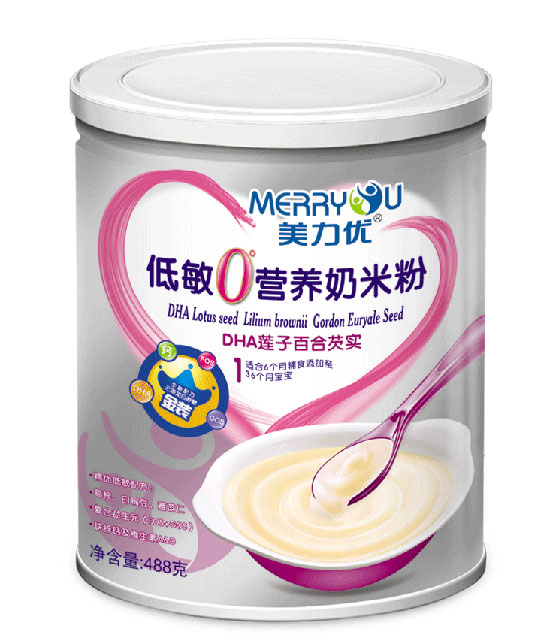 美力優DHA蓮子百合芡實盒裝低敏0°營養奶米粉1段