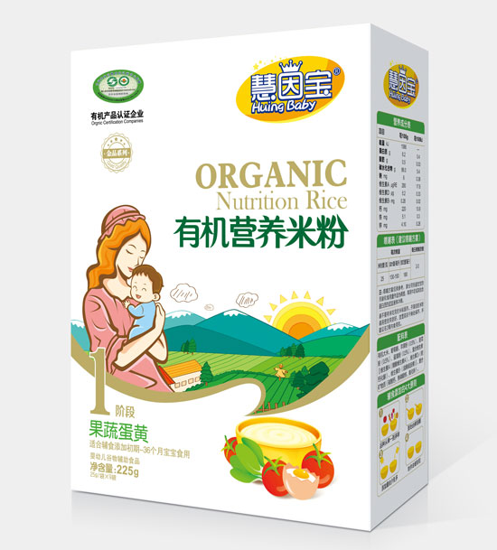 慧因寶果蔬蛋黃1段盒裝有機營養米粉