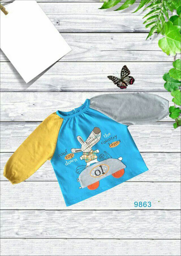 快樂小天天衛衣 藍黃色