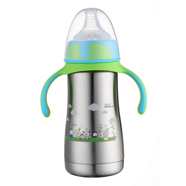 優嘻噯炫彩保溫奶瓶260ML綠色