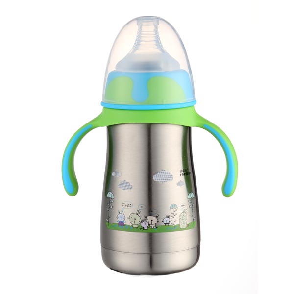 優嘻噯炫彩保溫奶瓶200ML綠色