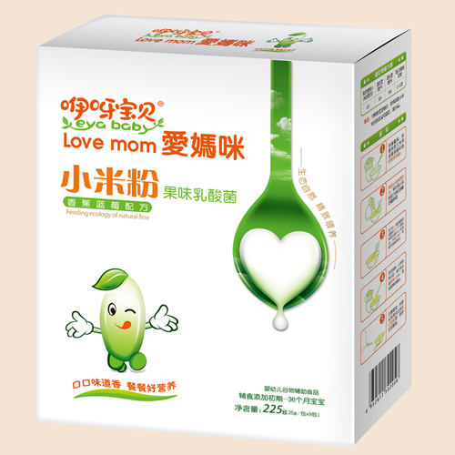 咿呀寶貝香蕉藍(lán)莓果味乳酸菌小米粉盒裝