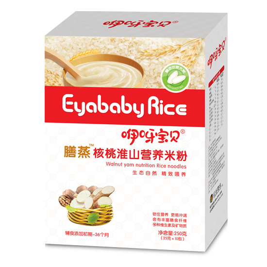 咿呀寶貝膳蒸核桃淮山營養米粉-盒裝