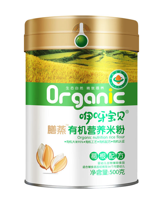 咿呀寶貝膳蒸有機營養米粉葛根配方-聽裝