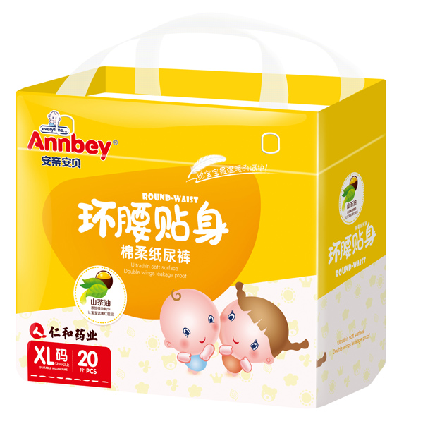安親安貝環腰貼身棉柔紙尿褲XL碼20片