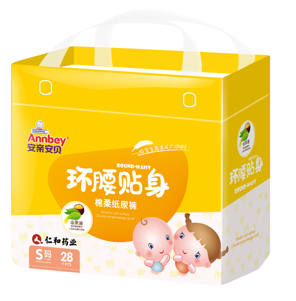 安親安貝環腰貼身棉柔紙尿褲S碼28片