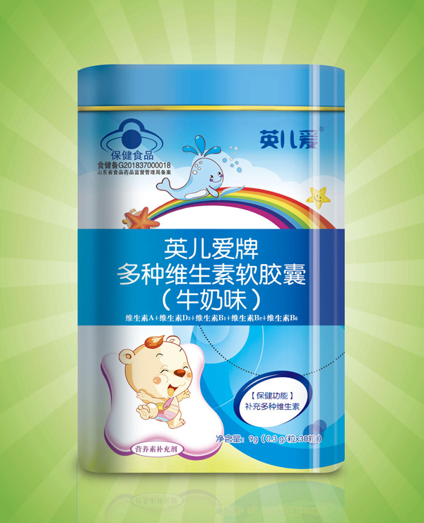 英兒愛牌多種維生素軟膠囊(牛奶味)