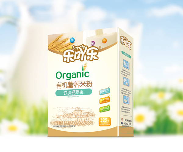 樂吖樂有機營養米粉鈣鐵鋅蘋果盒裝