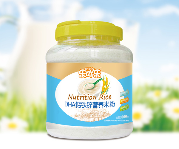 樂吖樂DHA鈣鐵鋅營養米粉桶裝