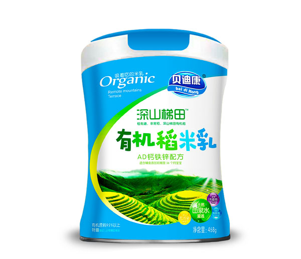 貝迪康深山梯田有機稻米乳-AD鈣鐵鋅配方 聽裝