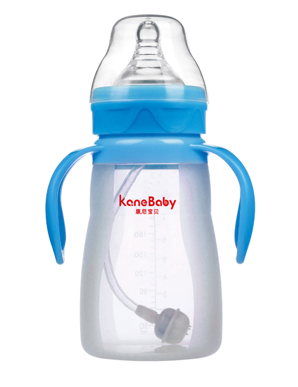 康尼寶貝硅膠奶瓶 藍(lán)色