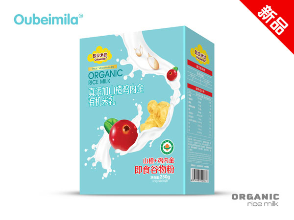 歐貝米拉真添加果粒有機米乳 山楂+雞內金 盒裝
