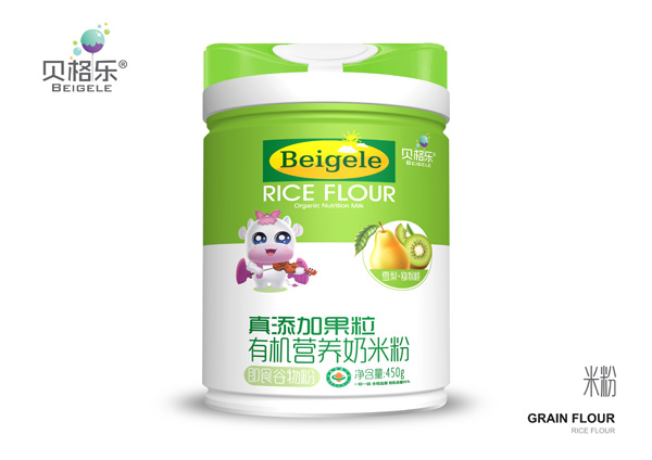 貝格樂真添加果粒有機營養奶米粉-雪梨+獼猴桃 聽裝