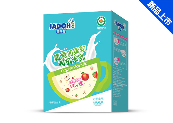 嘉多慧真添加蔬菜有機米乳(盒)-蘋果草莓