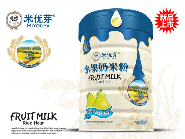 米優芽水果奶米粉-雪梨核桃鈣鐵鋅聽裝