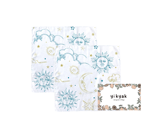 yikyak竹棉紗布小方巾(6件裝) 擁抱太陽的月亮.jpg