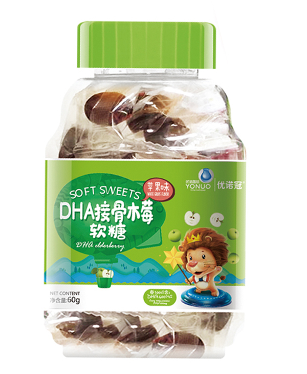 優諾冠DHA接骨木莓軟糖 蘋果味