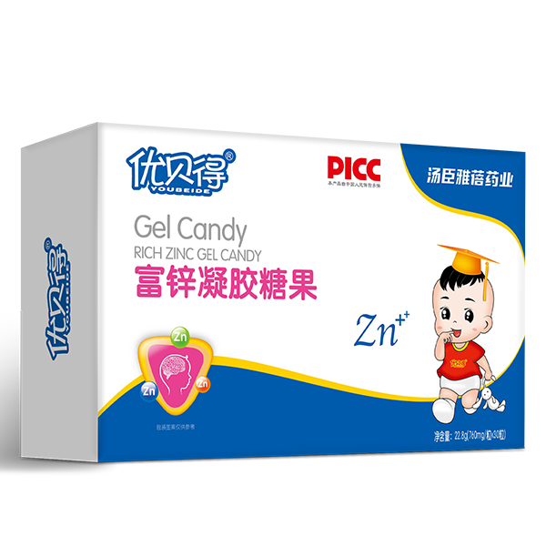 優貝得富鋅凝膠糖果 橫盒