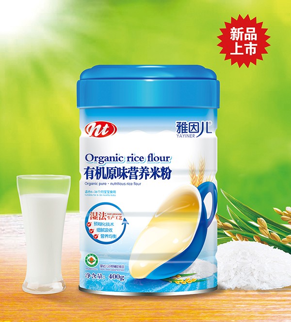 雅因兒有機原味營養米粉 桶裝