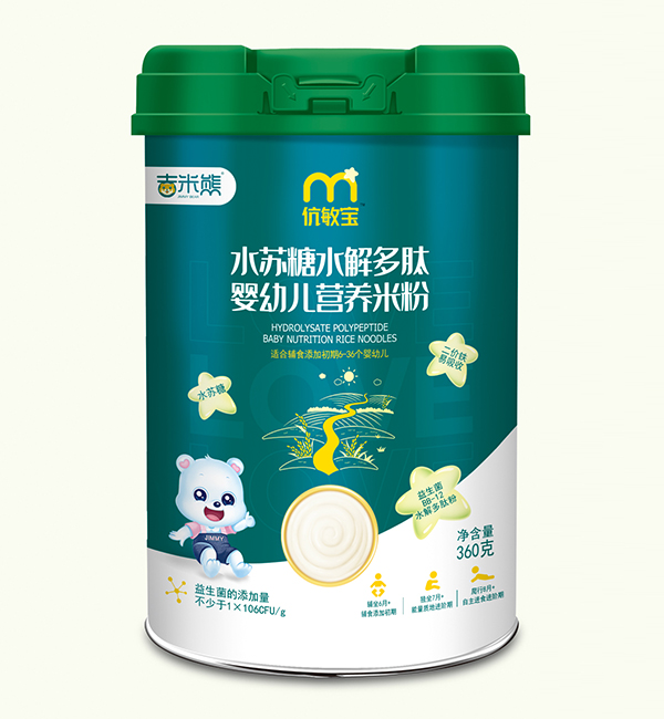 吉米熊伉敏寶水蘇糖水解多肽營養米粉 聽裝