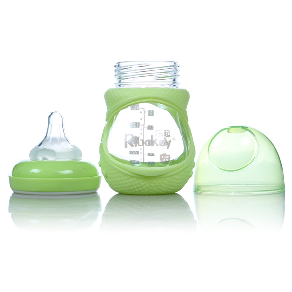 樂起Rluckey防摔玻璃奶瓶綠色