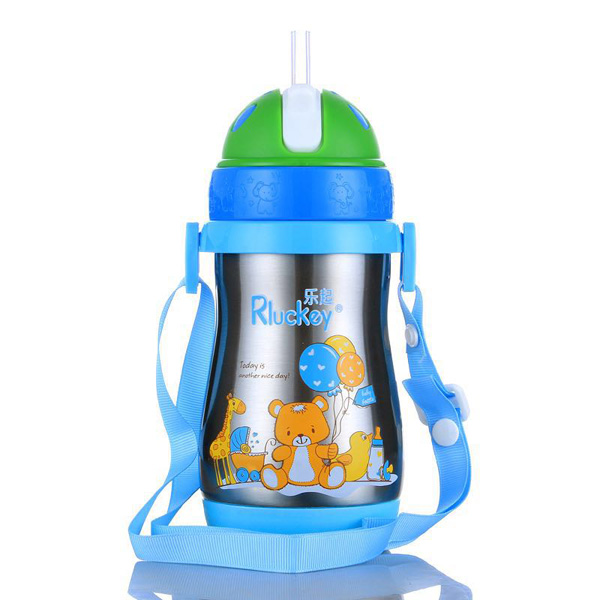 樂起不銹鋼保溫奶瓶 藍色