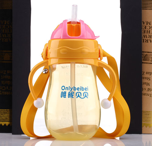 唯昵貝貝自動吸管水杯橙色