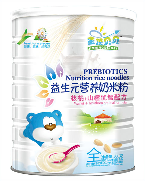金頂貝貝核桃+山楂優智配方益生元奶米粉聽裝